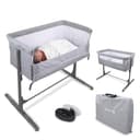 Mobiclinic® Kids, Cuna colecho, 2 en 1, Moon, Correas de fijación a la Cama, Regulable 5 Alturas, Bolsa Transporte, Incluye Ruedas, Malla Transpirable, Ángulo, Base Acolchada - 1