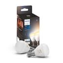 Philips Hue White Ambiance Luster, Lampadina Sferica Smart, Luce Bianca da Calda a Fredda, 5.1W, Dimmerabile, Bianco, confezione da 2 - 1
