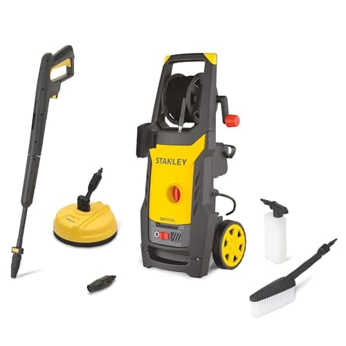 Stanley Idropulitrice SXPW24BX, ad Alta Pressione, per Auto ed Esterni Casa, con Lavapavimenti e Spazzola Fissa, Pressione max. 170 bar, Portata max. 500 l/h, Assorbimento 2400 W