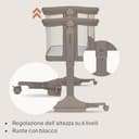 lionelo PARI Culla Co Sleeping Fianco Letto 3 in 1, Regolabile in Altezza 6 Livelli, Materasso T25 2 cm, Ruote con Blocco e Dondolo, Gambe Regolabili per Letto Continentale, Rivestimento Lavabile - 7