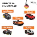 beos 30x Premium Titan Ersatzmesser + Schrauben mit Sicherung - Ersatzklingen für Premiummarken Worx, LandXcape, Zoef Robot, Einhell, Kress – 0,9 mm Blattstärke für langes Rasenmäher Vergnügen - 4