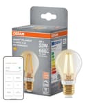 Osram SMART+ LED-Lampe, A53, 6W, 2400K, E27, Kolbenform, Filament, Gold, dimmbar, steuerbar per App oder Sprache, kompatibel mit Matter-Systemen - 1