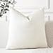 Artscope 1 Pezzi Federe per Cuscini in Finto Lino Minimalista Copricuscini Decorativo per Domestica Soggiorno Camera da Letto Divano 45x45cm, Bianco Latte - 4