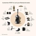 Stokke YOYO3 Stroller with Newborn Pack (Toffee) - Includes Frame (White), Mattress, Five-Point Harness, Extendable Canopy, Padded Shoulder Strap & Protective Storage Bag - 7