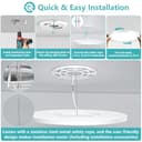 Swoieltr Plafón Baño Techo 4000K Blanco Natural, Ø50cm Ultrafino Tamaño Extra Grande Ceiling Light 48W 4800LM Súper Brillante Redondo Lampara Techo Plafon IP44 para Salon, Dormitorio, Comedor, Cocina - 8