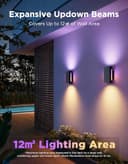 Govee Outdoor UpDown Wall Light, 2 Pack, 1400LM RGBICWW Smart Porch Lights Outdoor with 64 Scene Modes, IP66 Waterproof Wall Sconce for Outdoor Decor, Works with Alexa, Google Assistant and Matter - 6