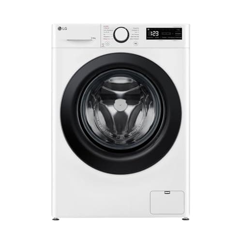 LG W4WR42966, Klasse A/D, Frontlader-Waschtrockner 9-6 kg, 62 x 60 x 85 cm, Wi-Fi, AI Direct Drive, Tiefenreinigung mit Dampf, TurboWash 360, Sicherheitsglastür, Weiß - Bullaugenring: Schwarz