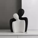 Kityemo Estatua de Pareja de cerámica, Decoración de Escultura Abstracta, Estatua de Amor Creativa como Adorno para Sala de Estar Dormitorio Oficina, Figurilla Blanca y Negra, Regalos para Parejas. - 3