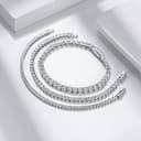 Bellitia Jewelry Bracciale Infinito Argento Placcato Oro Bianco con Zirconi CZ Delicato Classico Donna, Bracciale Tennis Donna Ragazza Bracciale, Regalo alla moda Donna 3mm, 18cm - 3