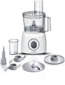 Bosch Robot da Cucina Multifunzione Compatto MCM3100W, Oltre 20 Funzioni, 800 W, 2 Velocità, Ciotola 2,3 l, Tanti Accessori Inclusi per Affettare, Tagliare, Grattugiare, Impastare e Montare, Bianco - 1