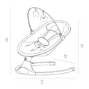 Sdraietta MoMi KENANI SAND per bambini fino a 9 kg, con display LED, telecomando, Bluetooth, alimentazione a batteria o elettrica, cintura di sicurezza a 5 punti, aro e giocattoli - 9