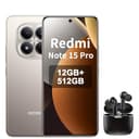 XIAOMI Redmi Note 15 Pro 4G Smartphone 12+512 GB – 6500-mAh-Akku, 200-MP-Kamera, IP65-Wasserschutz, 6,77" FHD+ AMOLED-Display, Titanium, Included Earphone - 1