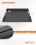6787 Full Size Griddle Insert with Handles for Weber Spirit 400 Series (2025 Models) and Weber Spirit 300(2016–2024), Flat Top Grill Replacement for E425 S425 E435 EP425 EP435 E310 E320, Carbon Steel - 2