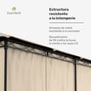 Cenador Blumfeldt Mondo 3x6, Estructura de Acero, Cortinas, Resistente al Óxido, para Jardín, Beige - 6