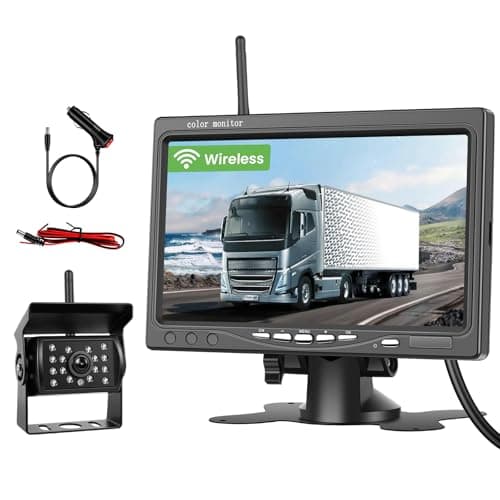 Telecamera di retromarcia wireless IP68 impermeabile con visione notturna, monitor HD da 7", telecamera di retromarcia ad alto rendimento con chip a prestazioni elevate, linea invertita, BSD