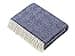 Moon Wool Plaid Throw Blanket, Merino Lambswool, Herringbone Navy, Made in UK - 1