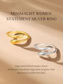 Bestyle Anillo de Plata de Ley 925 con Gotas de Agua - Anillos Ajustable Abierto con Piedra de Nacimiento para Compromiso y Boda Alianzas - 6