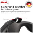 FLEXI - Guinzaglio Giant L Nastro 8 m - Cintura Robusta - Impugnatura Ergonomica Morbida - Custodia Moderna - Moschettone Solido - Per Cani Robusti Fino a 50 kg - Nero - 6