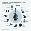 Passeggino Stokke YOYO3 da 6 mesi - Include telaio nero/cuscino seduta Aqua + Capottina - Si ripiega e si apre in un lampo - Leggero e compatto - Compatibile con il bagaglio a mano - 9