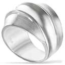 Vinani Damenring, 925 Sterling Silber – breites 3-Band-Design mit mattierter und polierter Oberfläche, handgefertigter zeitloser Schmuck für Frauen, stilvoll und elegant, angenehmer, Größe60 RDB60 - 1