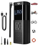 SERVOMASTER Elektrische Luftpumpe, Tragbare Akku Fahrradpumpe mit alle ventile, Akku Kompressor für Fahrrad und Auto, 150 PSI, Wiederaufladbare Reifenpumpe für Fahrrad, E-Bike, Auto, Motorrad, Bälle - 1