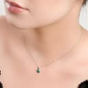 HENRYKA 925 Sterling Silver & Malachite Round Charm Necklace | Minimal Pendant | Bridesmaid Jewellery | Hypoallergenic Women's Jewellery with Gift Box - 2