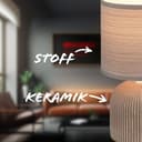 BRILONER - Tischlampe mit Stoffschirm, Kabelschalter, Keramikfuß, Lampe, Nachttischlampe, Tischleuchte, Dekolampe Flur, Bürolampe, Leselampe, Wohnzimmer, Schlafzimmer, 15x28 cm (DxH), Braun - 3