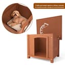 BAKAJI Cuccia per Animali Domestici in Legno di Cipresso, Casetta per Cani e Gatti con Tetto Apribile, Casa da Esterno ed Interno Resistente Alle Intemperie con Tettoia Asfaltata, 66 x 53 x 54 cm - 7