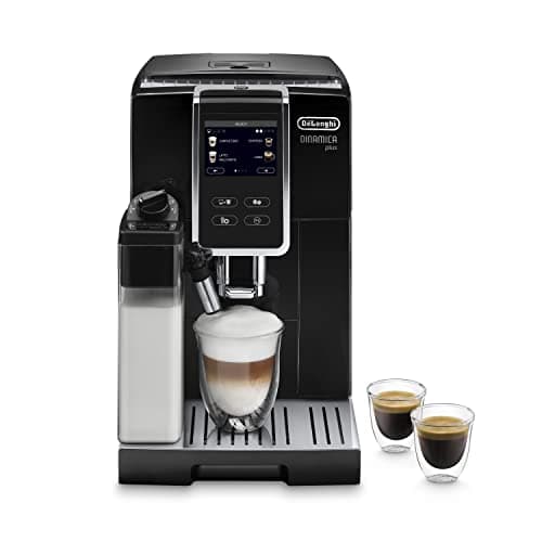 De'Longhi Dinamica Plus ECAM 370.70.B Fully Automatic Coffee Machine with LatteCrema Milk System, Cappuccino & Espresso, 3.5 Inch TFT Touchscreen Colour Display and App Control, Coffee Pot Function,