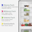 Bomann Kühlschrank mit Gefrierfach | Energieklasse D | 181cm | No Frost | leise 39 dB | Kühl Gefrierkombination No-Frost | 4 Ablagen & 3 Schubladen | 247L Kühlgefrierkombi | KG 7360 inox - 7