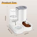Nobleza Distributore per Gatti 2 in 1 con Fontana - Dispenser gravità Cibo 2.2L e Acqua 1L, Igienico Salvaspazio, Senza Elettricità, Design Moderno (Grigio) - 2
