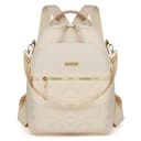 JANSBEN Rucksack Damen Klein, Cityrucksack Anti-Diebstahl Schultasche Nylon Schultertaschen Daypacks Damen Rucksackhandtaschen für Lässig Schule Reise Arbeit,Beige - 1