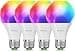 Nanoleaf Matter Essentials WLAN Light Bulbs E27, 4 Smart RGBW LED Bulbs - 16 Million Colours, Individual Schedules, App & Voice Control (Compatible with Alexa, Apple & Google Home), Decoration - 1