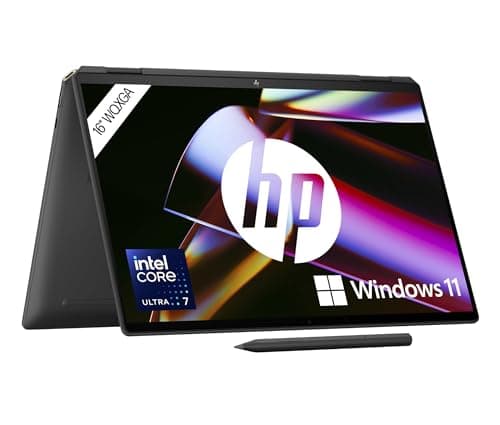 HP Spectre x360 2-in-1 Convertible Laptop | Intel Core Ultra 7 155H with Integrated AI | 16 Inch WQXGA IPS Touchscreen | 16GB RAM | 1TB SSD | Intel Arc Graphics | Win11 | QWERTZ Copilot Key | Black