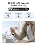 Baseus Powerbank 45W 20000mAh con 2 Cables USB-C Integrados, Power Bank PD3,0 QC4,0 Baterías Externas Carga Rapida, 3 C 1 A, Cargador Portátil para iPhone 16/15/14 Pro MAX, Samsung, Blanco - 3