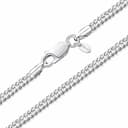 Amberta Damen Halsketete 2 mm aus 925 Sterling Silber Rhombus Kette: 2.3 mm Panzerkette 60 cm - 1