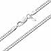 Amberta 925 Sterling Silver Women's Necklace - Rhombus Curb Chain - 2 mm Width - Various Lengths: 40 45 50 55 cm, Sterling Silver - 1