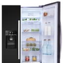 Hisense RS694N4IBE Freestanding Side-by-Side Door American Fridge Freezer 562L 91 x 178.65 x 74.3 cm (W x H x D), Black, Varnished Door, E rated - 6