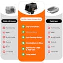 ZAKVOP Arenero para Gatos de Acero Inoxidable, XL Caja de Arena Gato Cerrada con Tapa, Doble Entrada y Alfombrilla Antiderrames, Bandeja Antifugas para Gato Grande y Multiuso Cat Litter Box - 8