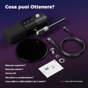 NearStream Microfono a Condensatore USB/XLR Compatibile con PC,MAC,iPad,Mixer,Interfaccia Audio, Microfono da Tavolo con Riduzione del Rumore& Muto&Monitoraggio& Guadagno,Plug and Play,AM25X - 9