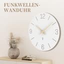 Warminn Funkuhr MDF Holz Wanduhr Ohne TickgeräUsche Lautlos 30cm Quarz Batterie Groß Einfach zu Lesen für Zimmer Zuhause KüChe Schlafzimmer Büro Schule - 2