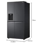 LG GSLV71MCTD Frigorifero Americano Side-by-Side, Classe D, Frigorifero No Frost, 635L, Wi-Fi, Tecnologia Door & Linear Cooling, Dispenser acqua e ghiaccio senza allaccio, Smart Diagnosis, Nero - 10