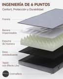 KSIIA Cama ortopédica extragrande para perros XL impermeable con refuerzo en forma de U, funda extraíble lavable y parte inferior antideslizante, gris, 104 x 68 x 17 cm - 7