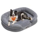 Feandrea Hundebett, Hundekissen, für große Hunde, 91 x 68 x 18 cm, orthopädisch, wasserdichte Innenschicht, erhöhte Ränder, Abnehmbarer, waschbarer Bezug, rutschfest, hellgrau PGW282G01 - 1