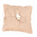 Garneck 2 Cuscini Portafortuna in Juta Fatti A Mano 18x18 Cm Con Cuori in Legno Per Cerimonia Nuziale - 5