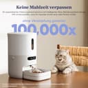 Pawsync Smart Futterautomat, Farbwechselnde Erinnerung, Haustierfutter-Trockenmittel hält Futter trocken & frisch, bis zu 3 Monate, App-Benachrichtigungen, Cremeweiß - 4