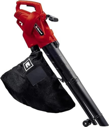 Einhell GC-EL 2500 E Soffiatore aspiratore elettrico (230-240 V, 2500 W, velocità aria max 240 km/h, portata aria max 650mq/h, capacità sacco 40l, tritura foglie 10 a 1, con ruote, incl. tracolla)