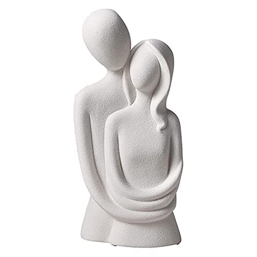 DASNTERED Modern Ceramic Sculpture Couple Statue Abstract Gift for Living Room Desk and Home Decoration