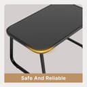 Xbro Set Mobili da Giardino 4 Posti, Set da Conversazioni in Tessuto Teslin, 2 Poltrone 1 Panca Doppia 1 Tavolo in Vetro, Struttura in Acciaio per Terrazzi Giardini Spazi Esterni - 9