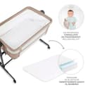 kk Kinderkraft NESTEE UP2 Culla da affiancare, Lettino Co-Sleeping, 5 livelli di regolazione dell’altezza, 4 ruote per poterlo, Facile da Montare, Accessori materasso, Morbido materiale, Beige - 6
